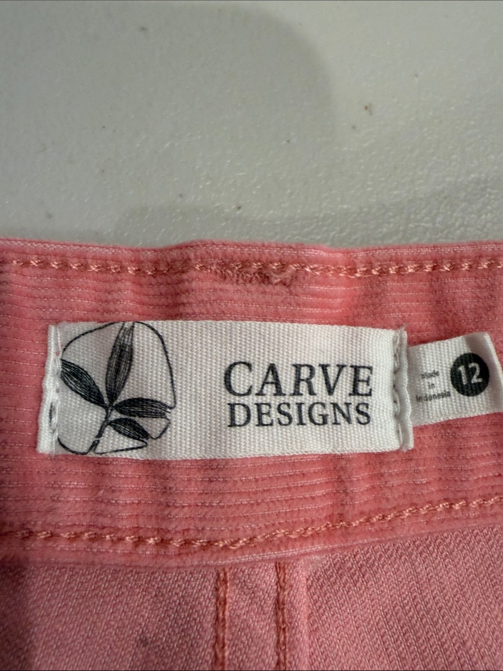 Carve Designs Oahu Organic Cotton Corduroy Shorts Pink Fuchsia Raw Hem Size 12 - Picture 5 of 6